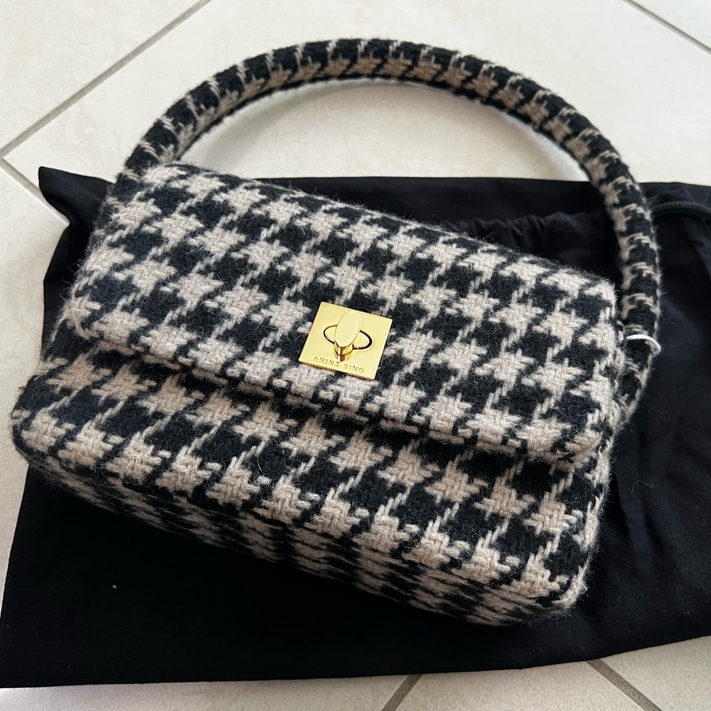 Anine Bing Nico Bag in Houndstooth
